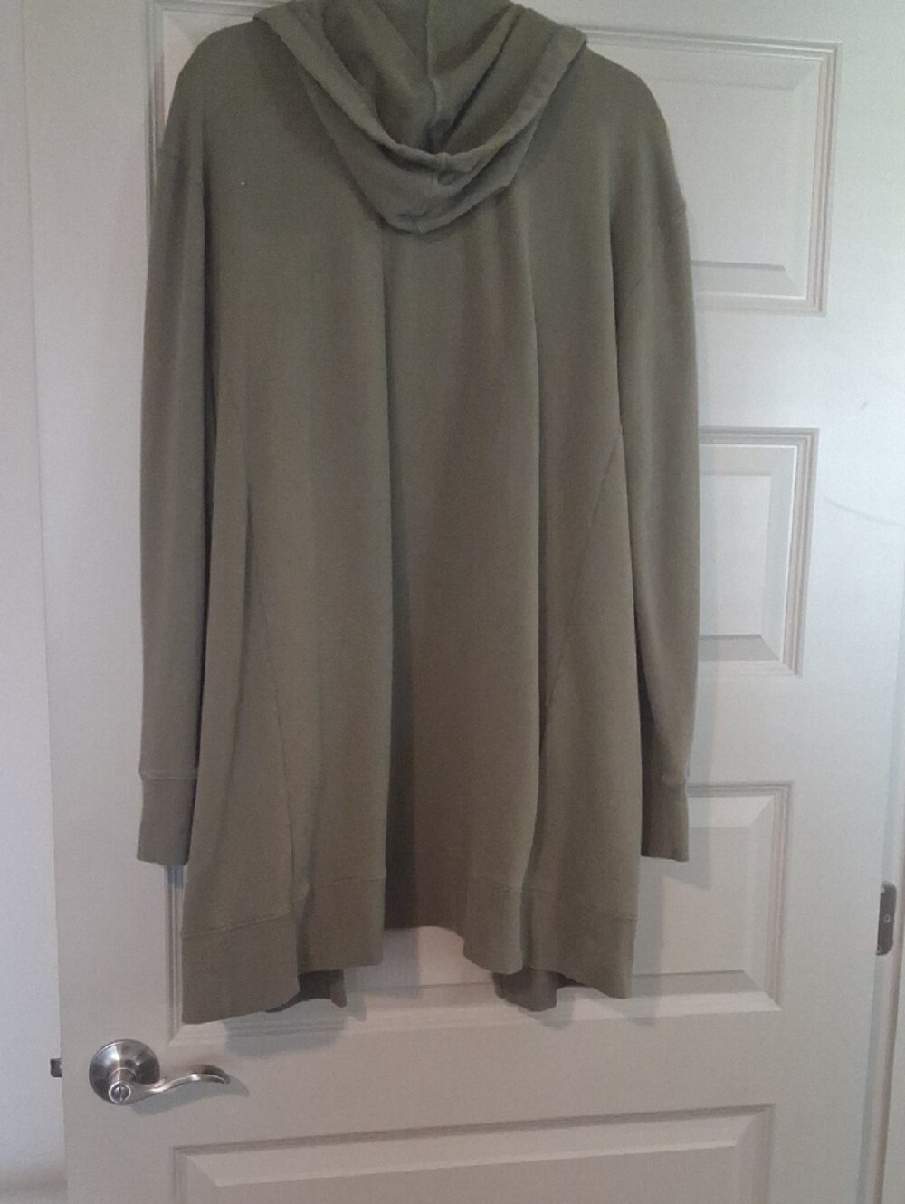 Life Is Good Olive Womens Hoodie Cardigan Jacket 2 Pockets XL 100% Cotton